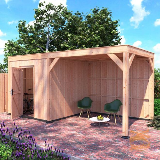 Onze Outdoor Life Overkappingen en Blokhutten worden geleverd exclusief dakbedekking, vloer en Funda