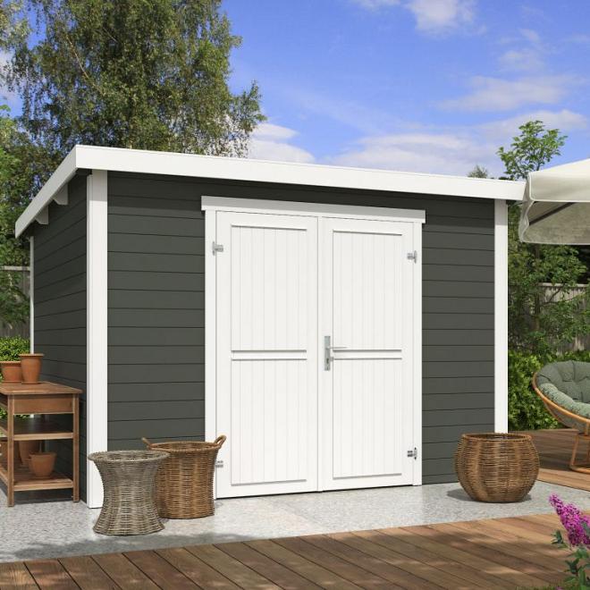 Onze Outdoor Life Overkappingen en Blokhutten worden geleverd exclusief dakbedekking, vloer en Funda