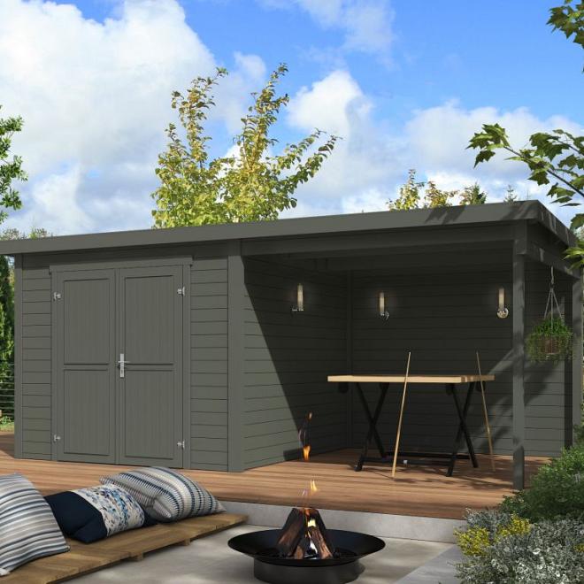 Onze Outdoor Life Overkappingen en Blokhutten worden geleverd exclusief dakbedekking, vloer en Funda