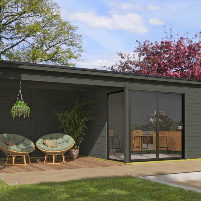 Onze Outdoor Life Overkappingen en Blokhutten worden geleverd exclusief dakbedekking, vloer en Funda