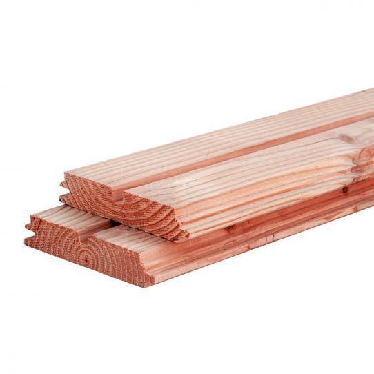 Douglas Geschaafd Rhombusprofiel Dubbel 2,7x14,5x500 cm. Onbehandeld  1046252
