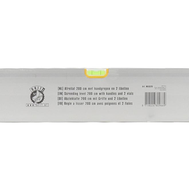 Afreilat Met Waterpas En Handgreep 200 cm.