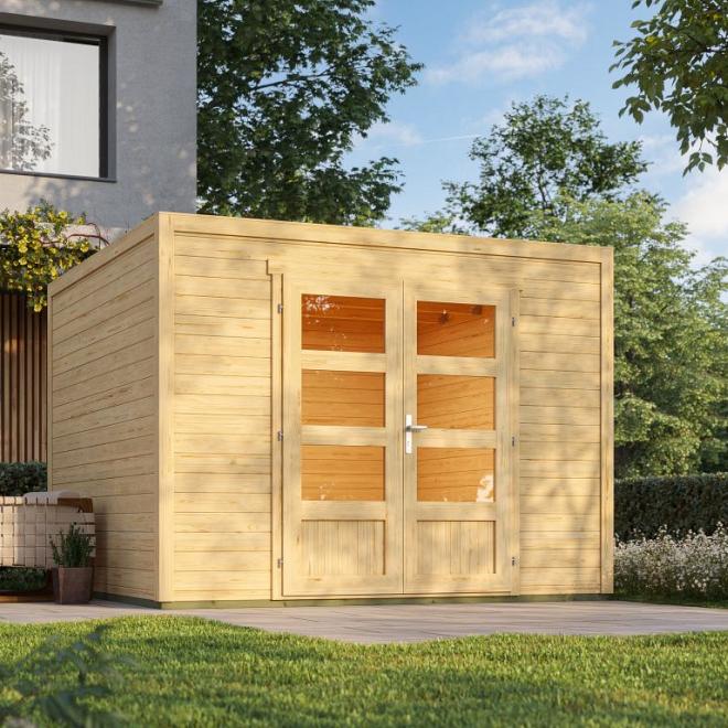 Onze Outdoor Life Overkappingen en Blokhutten worden geleverd exclusief dakbedekking, vloer en Funda