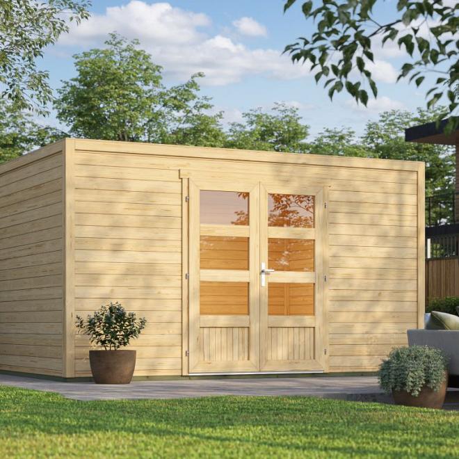 Onze Outdoor Life Overkappingen en Blokhutten worden geleverd exclusief dakbedekking, vloer en Funda