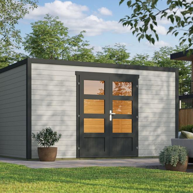 Onze Outdoor Life Overkappingen en Blokhutten worden geleverd exclusief dakbedekking, vloer en Funda