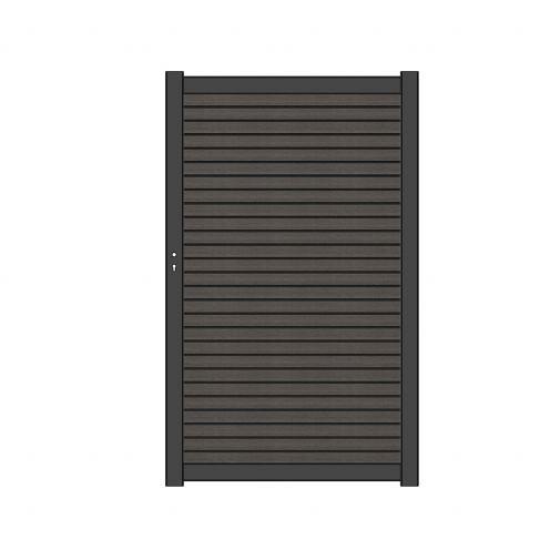 NewTechWood Co-Extrusie Composiet Deur Premium In Aluminium Frame, Horizontaal Triple, 97x186cm. Sil