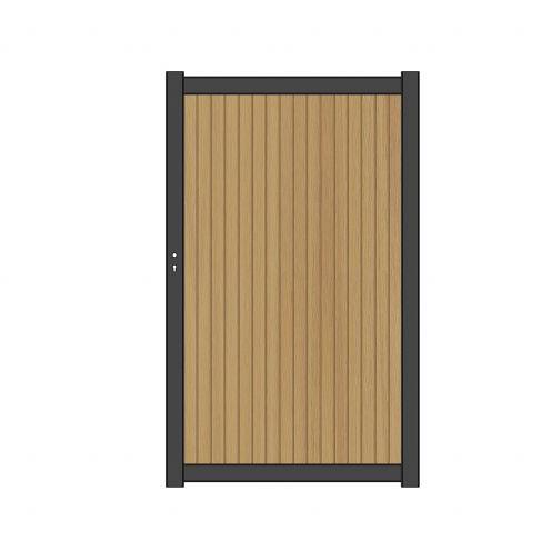NewTechWood Co-Extrusie Composiet Deur Premium In Aluminium Frame, Verticaal Triple, 97x186cm. Red C