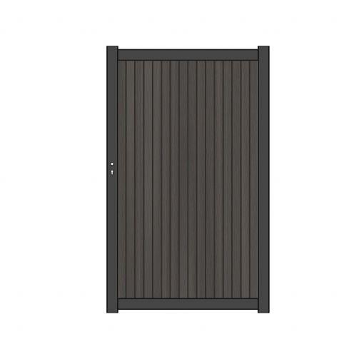 NewTechWood Co-Extrusie Composiet Deur Premium In Aluminium Frame, Verticaal Triple, 97x186cm. Silve