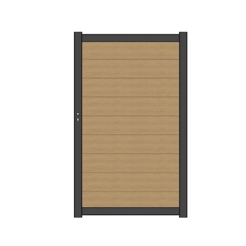NewTechWood Co-Extrusie Composiet Deur Premium In Aluminium Frame, Horizontaal, 97x186cm. Red Cedar