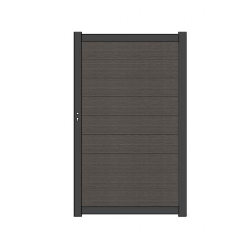 NewTechWood Co-Extrusie Composiet Deur Premium In Aluminium Frame, Horizontaal, 97x186cm. Silver Gra
