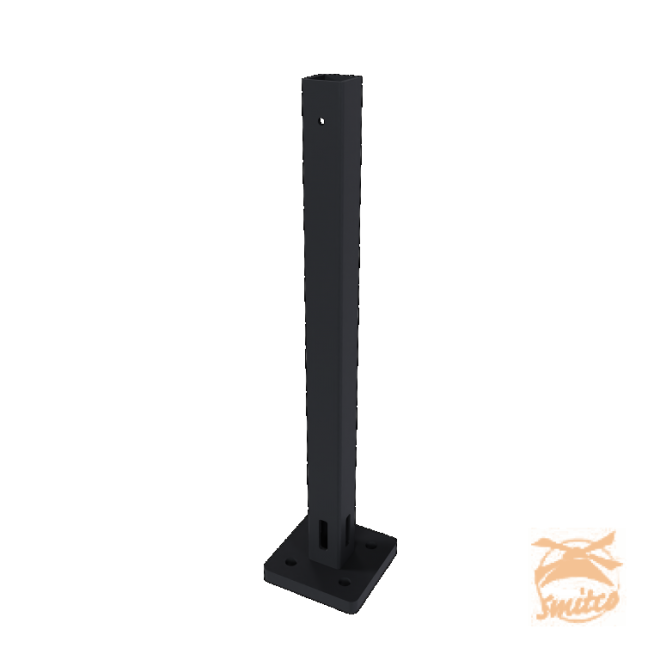 NewTechWood Stalen Paalhouder Incl. Bevestigingsmateriaal, 8x8x40cm. Zwart