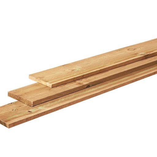 Grenen Fijnbezaagde Plank 2x20x400cm. Groen Geïmpregneerd  W06415 =V