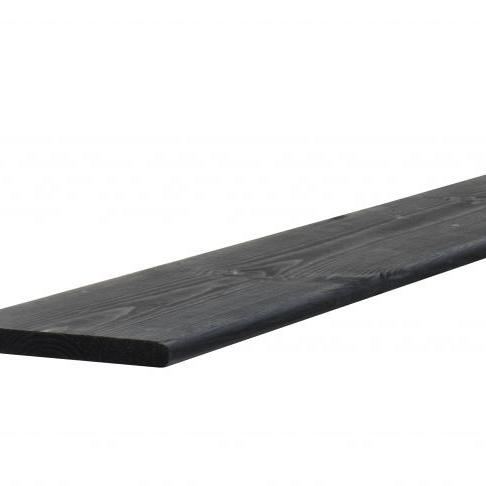 Grenen Geschaafde Plank 1,5x14x180 cm. Zwart Gedompeld  W07445