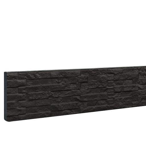 Betonschutting Gecoat Leisteenmotief Betonplaat Dubbelzijdig Antraciet 36x4,8x184cm. W32225