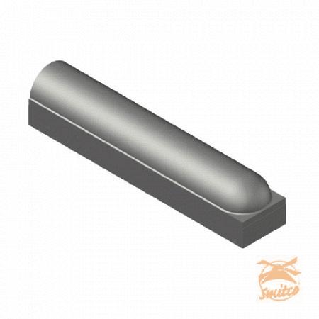 Stootband (Biggenrug) 18x20x100 "Met Voet" 2-Zijden Afgerond Grijs