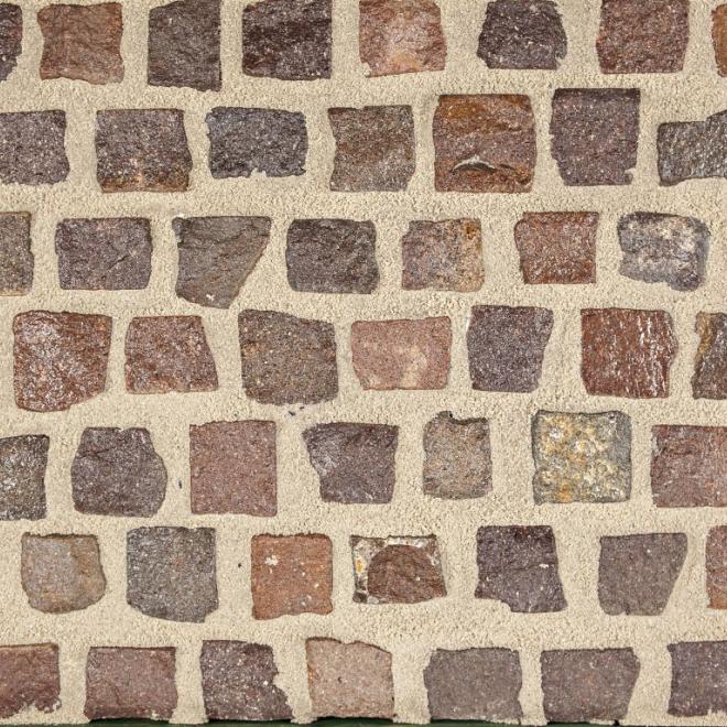 Gaasbox Italiaans Porfierblokken 8-11 "ca.1000 kg./ca. 5 m2."