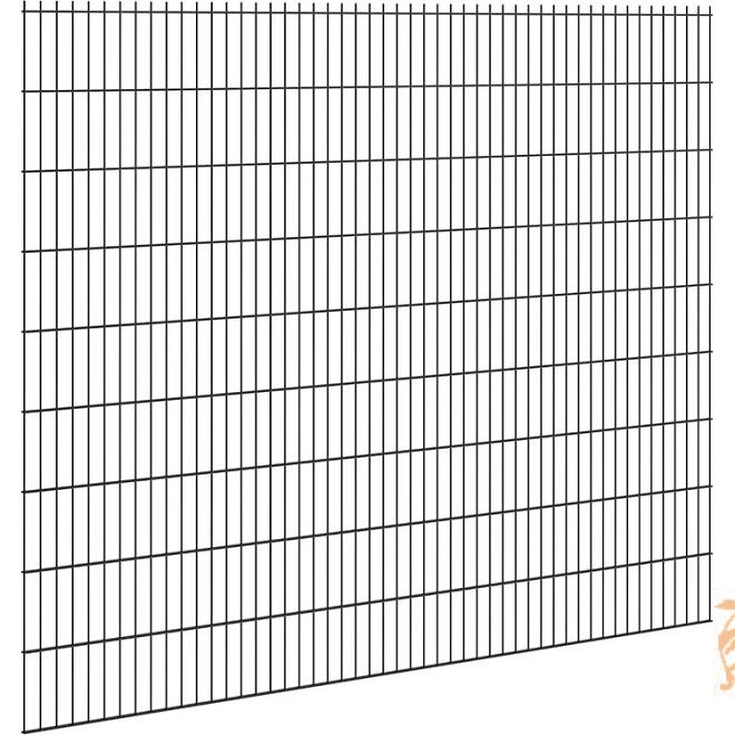 Hillfence Metalen Scherm Dubbele Staafmat 250x183 cm. Zwart  1052652 / W08331