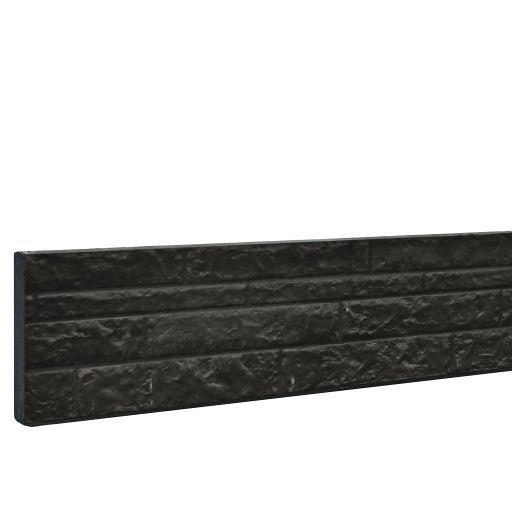 Betonschutting Gecoat Rotsmotief Betonplaat Dubbelzijdig Antraciet 36x3,5x184 cm.  W32220