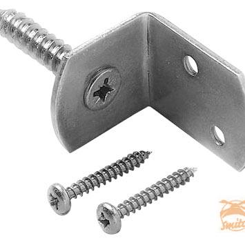 L-Beslag Inclusief Schroeven, 4 stuks op kaart, RVS