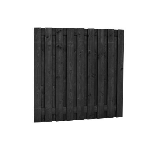 Grenen Plankenscherm 180x180cm. 19-Planks Geïmpregneerd En Zwart Gedompeld W08088 =V