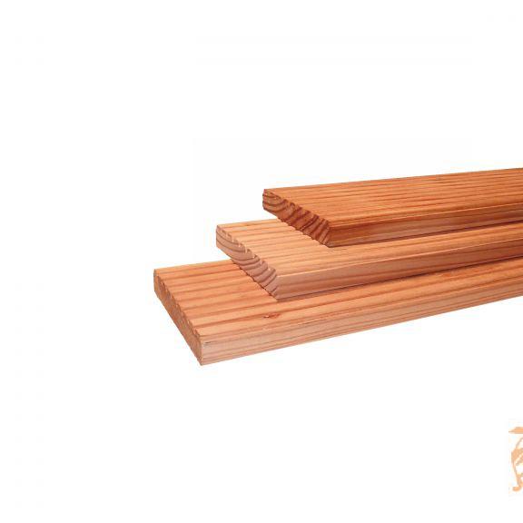 Douglas Geschaafd Dekdeel 1 Zijde Grof, 1 Zijde Fijn Profiel, 2,4x13,8x500 cm. Onbehandeld  W31358