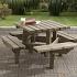 Kinderpicknicktafel Leuven 125x125 Vierkant, dikte 35mm.