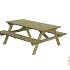 Picknicktafel Massief 160x180 cm. Dikte 45 mm.