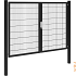 Hillfence Metalen Dubbele Poort Premium-Line Inclusief Slot, 300x180 cm. Zwart.