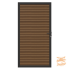 NewTechWood Co-Extrusie Composiet Deur In Aluminium frame, Horizontaal Triple, 100x195cm. Teak/Zwart