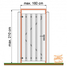 Tuindeurkozijn Douglas Blank Met Aanslaglat  Max.160 cm.  Breed  W07536  =V