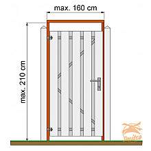 Tuindeurkozijn Hardhout Met Aanslaglat, Max. 160 cm. Breed W07537 =V