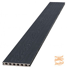 Composiet Dekdeel Houtstructuur 2,3 x 14,5 x 420 cm. Zwart  W23496