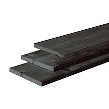 Grenen Geschaafde Plank 1,5 x 14,0 x 180 cm. Zwart Gedompeld  W07445
