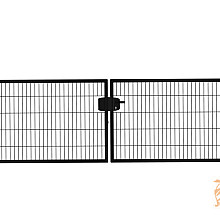 Hillfence Metalen Dubbele Poort Eco-Line 300 x 100 cm. Zwart  W08462