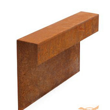 Stapelblok Afdekker 15x200x15/43 cm. Corten