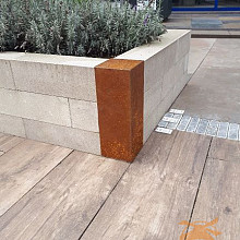 Stapelblok Afdekker Hoekstuk 15x15x43 cm Corten