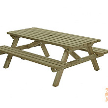Picknicktafel Massief 160x200 cm. Dikte 45 mm.
