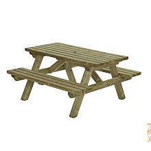 Picknicktafel Massief 150x150 cm. Dikte 45 mm.