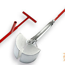 Putschep 15 cm. Vierk. Afgeronde Hoeken,Steel 150 cm.