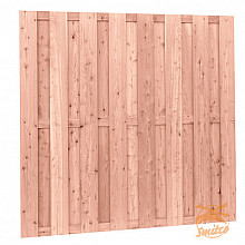 Aktie Fijnbezaagd Douglas Scherm 180 x 180 cm. Blank   Plankbreedte  14 cm.  W42005 =V