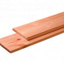 Douglas Plank, 1 Zijde Geschaafd, 1 Zijde Fijnbezaagd 2,8 x 24,5 x 400 cm. Kleurloos Geïmpregneerd  W50839