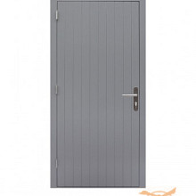 Hardhouten enkele dichte deur Prestige, linksdraaiend. 109 x 221 cm, grijs gegrond.