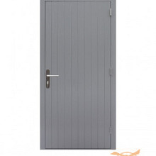 Hardhouten enkele dichte deur Prestige, rechtsdraaiend. 109 x 221 cm, grijs gegrond.