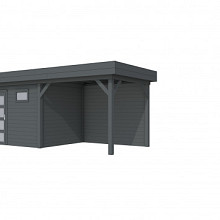 Hillhout Vuren Topvision Tuinhuis Bonte Kraai 300 x 250 cm. Met Luifel 300 cm. Met Enkele Deur En Ra