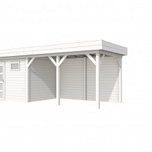 Hillhout Vuren Topvision Tuinhuis Bonte Kraai 300 x 250 cm. Met Luifel 400 cm. Met Enkele Deur En Ra