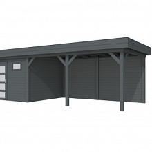 Hillhout Vuren Topvision Tuinhuis Kievit 400 x 300 cm. Met Luifel 500 cm. Met Enkele Deur En Ramen