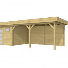 Hillhout Vuren Topvision Tuinhuis Kievit 400 x 300 cm. Met Luifel 500 cm. Met Enkele Deur En Ramen