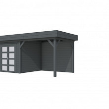 Hillhout Vuren Topvision Tuinhuis Kolibri 250 x 250 cm. Met Luifel 300 cm. Met Dubbele Deur