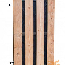 Douglas Fijnbezaagd Plankendeur COMBI Met Zwarte Binnenzijde Op Zwart Frame  100 x 180 cm. W42008