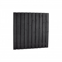 Grenen Plankenscherm 180 x 180 cm. 21-Planks  Zwart Gespoten   W08018